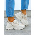 Beżowe Buty Sportowe Sneakersy Na Platformie Sketchars
