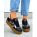 Buty Sportowe Sneakersy Czarne z Wstawką z Panterki
