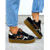 Buty Sportowe Sneakersy Czarne z Wstawką z Panterki