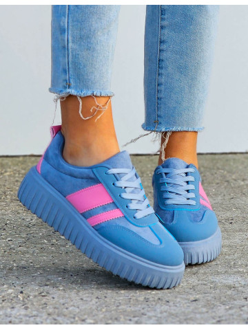 Niebieskie Buty Sportowe Na Platformie You Go