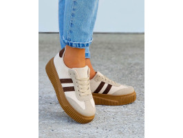 Beżowe Buty Sportowe Na Platformie You Go