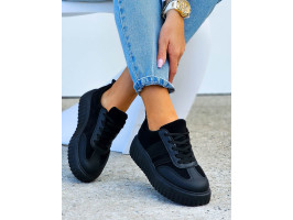 Czarne Buty Sportowe Na Platformie You Go Black