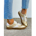 Premium Buty Sportowe Ze Skóry Naturalnej Sambies Złote