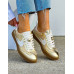 Premium Buty Sportowe Ze Skóry Naturalnej Sambies Złote
