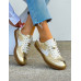 Premium Buty Sportowe Ze Skóry Naturalnej Sambies Złote