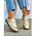 Premium Buty Sportowe Ze Skóry Naturalnej Sambies Złote