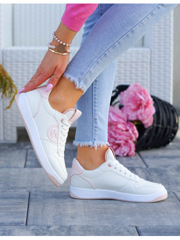 Białe Buty Sportowe Damskie Trampki Sneakersy New Belucci