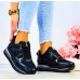 Eleganckie Czarne Buty Sportowe Damskie Sneakersy Rio