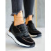 Czarne Eleganckie Klasyczne Buty Sportowe Damskie Empire