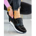 Czarne Eleganckie Klasyczne Buty Sportowe Damskie Empire