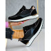 Czarne Eleganckie Klasyczne Buty Sportowe Damskie Empire
