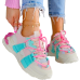 Kolorowe Buty Sportowe Na Platformie Slim Fit Green
