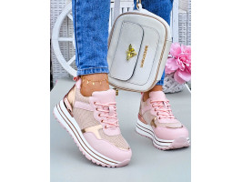 Buty Sportowe Na Platformie Sneakersy Prinss Pink