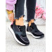 Czarne Eleganckie Klasyczne Buty Sportowe Damskie Empire