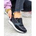 Czarne Eleganckie Klasyczne Buty Sportowe Damskie Empire