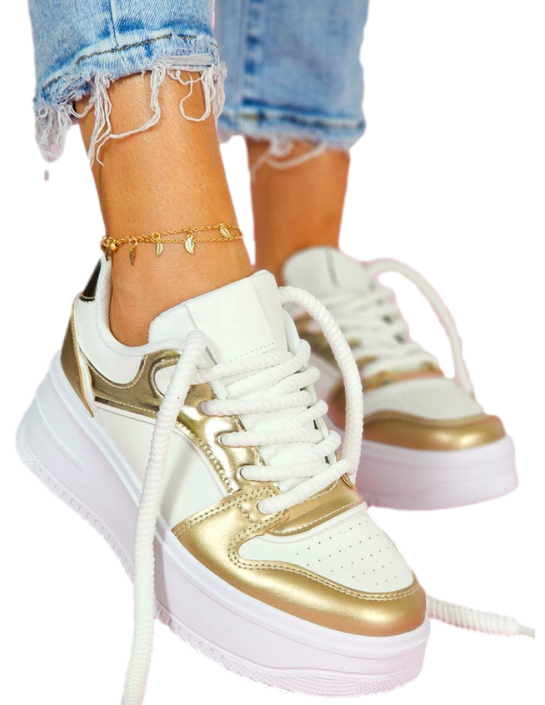 Białe Buty Sportowe Sneakersy Venez Gold