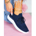 Lekkie Elastyczne Granatowe Buty Sportowe Trampki Sport