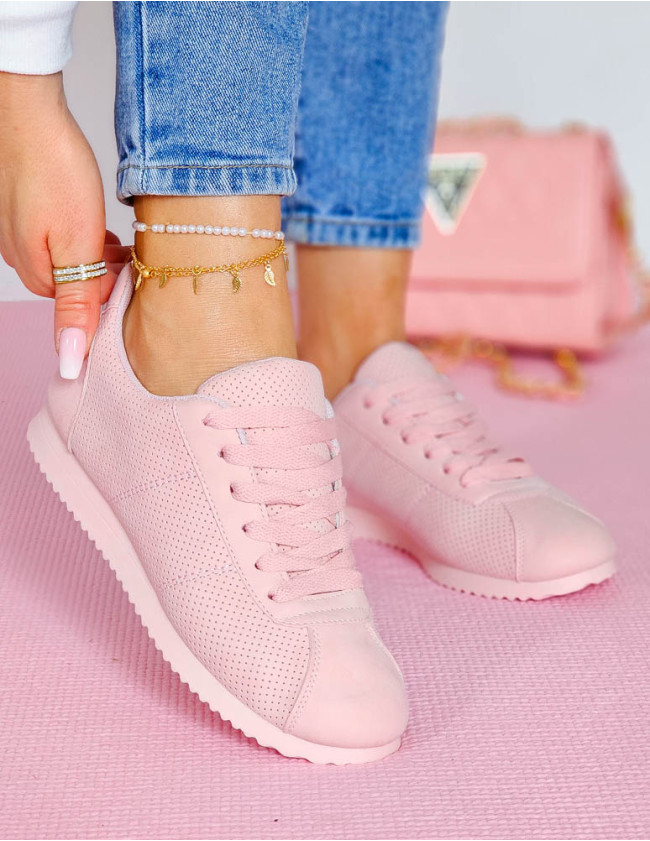 Lekkie Buty Sportowe Klasyczne Sneakersy Soft Pink