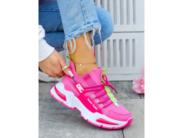 Różowe Sneakersy Na Platformie Buty Sportowe Balenciga