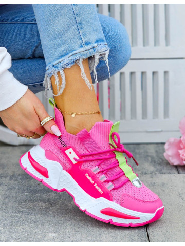 Różowe Sneakersy Na Platformie Buty Sportowe Balenciga