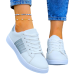 Białe Trampki Buty Sportowe Ze Skóry Adis Silver