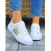 Białe Trampki Buty Sportowe Ze Skóry Adis Gold