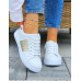 Białe Trampki Buty Sportowe Ze Skóry Adis Gold