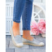 Szare Espadryle Balerinki Damskie Z Eco Skóry