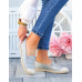 Szare Espadryle Balerinki Damskie Z Eco Skóry