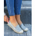Szare Espadryle Balerinki Damskie Z Eco Skóry