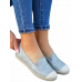 Szare Espadryle Balerinki Damskie Z Eco Skóry