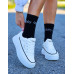 Białe Skórzane Buty Sportowe Na Platformie Fashion