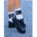 Czarne Skórzane Buty Sportowe Na Platformie Fashion