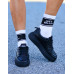 Czarne Skórzane Buty Sportowe Na Platformie Fashion