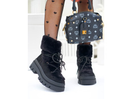 Buty Zimowe Śniegowce z Futerkiem Snow Czarne