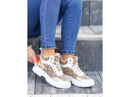 Białe Botki Sneakersy Buty Sportowe Ocieplane Mex
