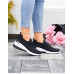 Czarne Buty Sportowe Damskie Sneakersy Elastyczne