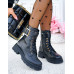 Botki Damskie Buty Zimowe Ocieplane Oficerki Cloudy