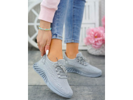 Szare Lekkie Buty Sportowe Fashion Fittness