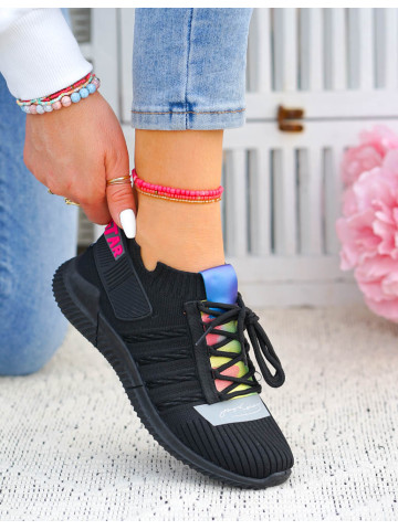 Czarne Lekkie Buty Sportowe Damskie Modern