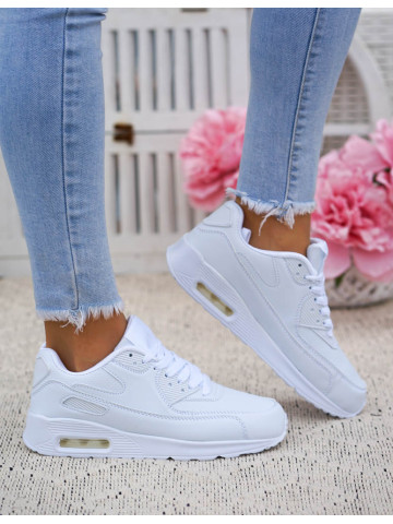 Białe Klasyczne Buty Sportowe Damskie Sneakersy Max