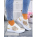 Biało-Złote Sneakersy Buty Sportowe Damskie Lus Vittron