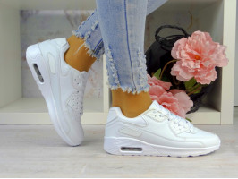 Buty Sportowe Damskie Sneakersy Białe Air