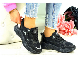 Damskie Buty Sportowe Sneakersy Czarne Comfort