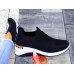 Czarne Buty Sportowe Damskie Sneakersy Elastyczne