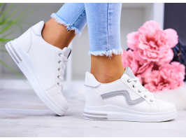 Białe Buty Sportowe Damskie Sneakersy Luna