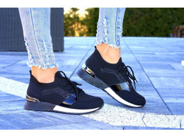 Czarne Buty Sportowe Damskie Sneakersy Elastyczne Marite