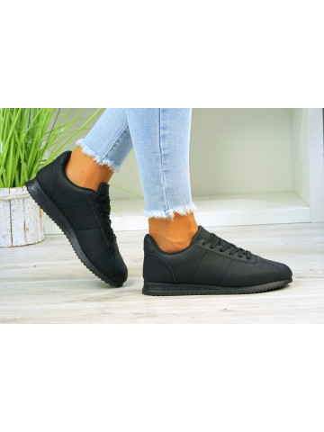 Buty Damskie Sportowe Czarne Trampki Sneakersy