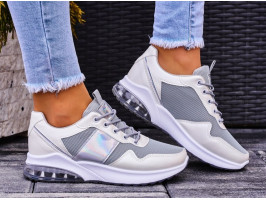 Szare Buty Sportowe Damskie Sneakersy Air