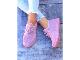 Lekkie  Buty Sportowe Damskie Wciągane Brudny Róż